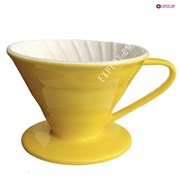 Воронка керамическая для приготовления кофе V60-02, желтая