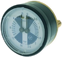Манометр CASADIO/CIMBALI d62мм 2х шкала 0-2,5бар/0-16бар, 1/8" 59172 - фото 11073
