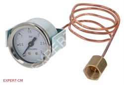 Манометр MARZOCCO d41мм 1х шкала 0-3бар, 1/4" (с трубкой) 5110107 - фото 13752