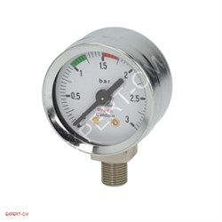 Манометр d42мм Elektra 0-3бар 1/8" серебро 5110060 - фото 20963