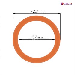 Кольцо уплотнительное группы из термостойкого силикона d72,7х57мм h8мм 80SH ORANGE 5109073 - фото 26060