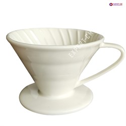 Воронка керамическая для приготовления кофе V60-02, белая 5117737 - фото 29886