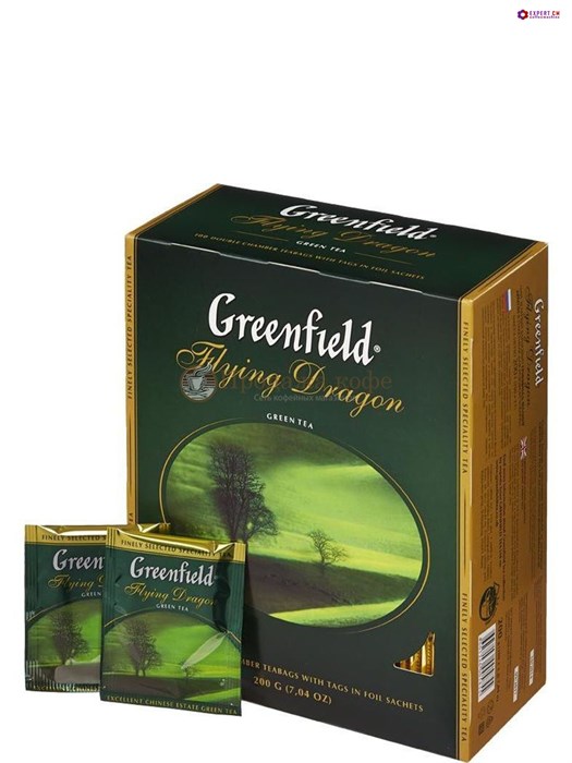 Чай зеленый Greenfield Flying Dragon пакетированный 100 пакетиков в упаковке 001002 - фото 34444