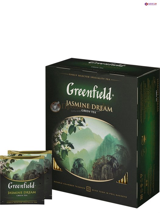 Чай зеленый Greenfield Jasmine Dream пакетированный 100 пакетиков в упаковке 000995 - фото 34447