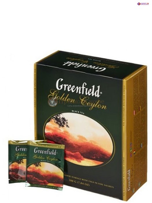 Чай черный Greenfield  Golden Ceylon пакетированный 100 пакетиков в упаковке 000994 - фото 34448
