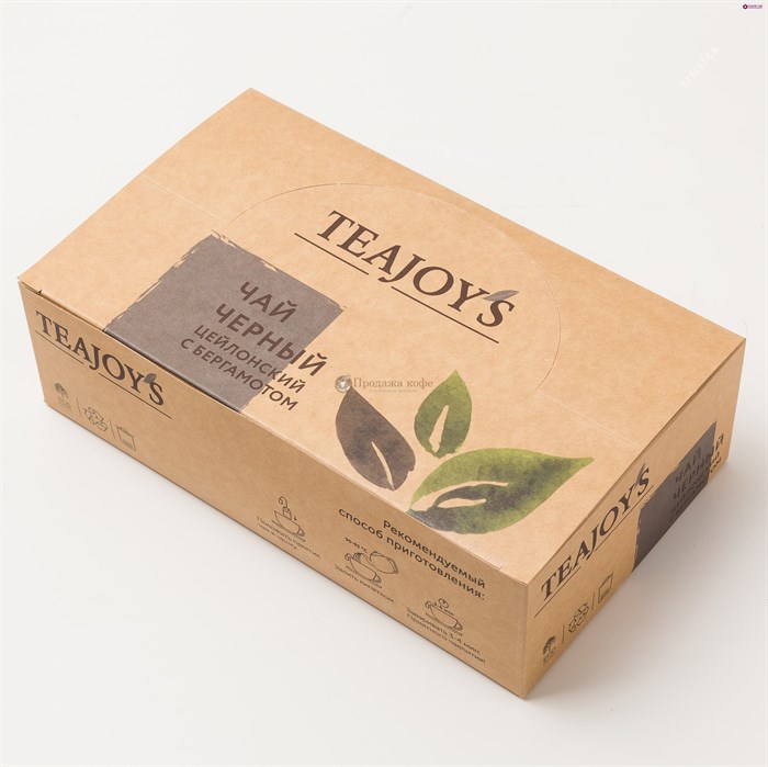 Чай черный TEAJOYS Цейлонский с бергамотом, пакетики с ярлычками, 100 саше по 2 г. 001864 - фото 34484