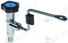 Кран пара ELEKTRA v1 в сборе (хром) бело-синяя ручка 57039