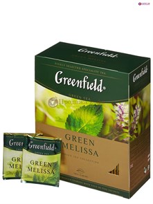 Чай зеленый Greenfield Green Melissa пакетированный 100 пакетиков в упаковке 001821