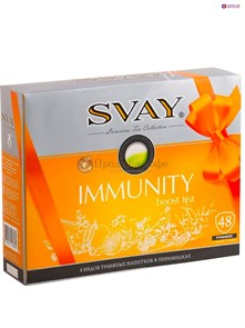 Чай ассорти Svay IMMUNITY boost tea, упаковка 48 пирамидок (30 шт. по 2,5 г и 18 шт. по 2 г) 000945