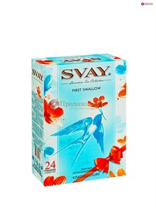 Чай ассорти Svay First SWALLOW, упаковка 24 пирамидки (12 шт. по 2,5 г и 12 шт. по 2 г) 003641
